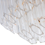 Люстра подвесная многослойная с прозрачными хрустальными трубками и золотистым каркасом Hexagon Tube Light варинант исполнения - 3 | Loft Concept в Екатеринбурге