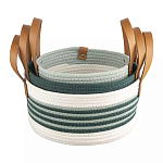 Корзина для хранения с ручками Interlacement Green варинант исполнения - 3 | Loft Concept в Екатеринбурге