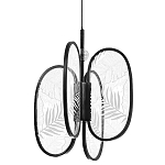 Люстра с гравировкой на акриловых плафонах Gravyura Black D 33 см варинант исполнения - 1 | Loft Concept в Екатеринбурге