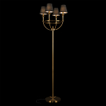 Торшер с металлическим основанием бронзового цвета с черными конусовидными абажурами Dignity варинант исполнения - 2 | Loft Concept в Екатеринбурге