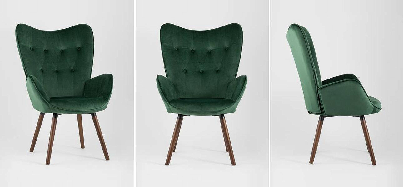 Полукресло Зеленый Велюр Grandee Chair Полукресло Зеленый Велюр Grandee Chair - Loft-Concept в Екатеринбурге