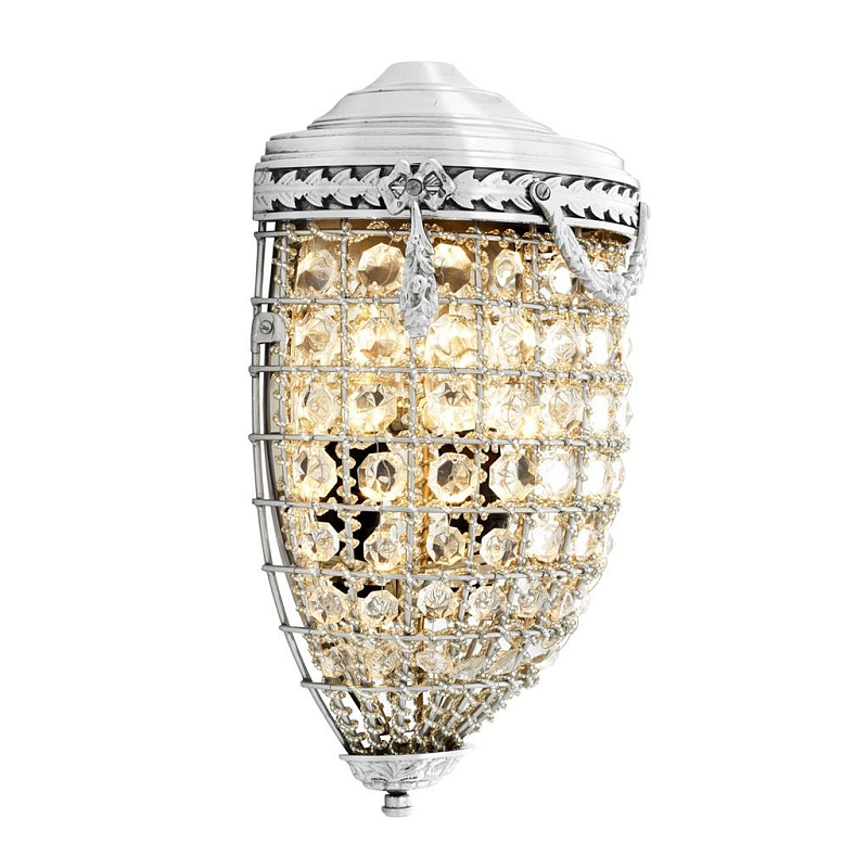 Бра Eichholtz Wall Lamp Emperor Nickel Никель Прозрачный (Transparent) в Екатеринбурге | Loft Concept 