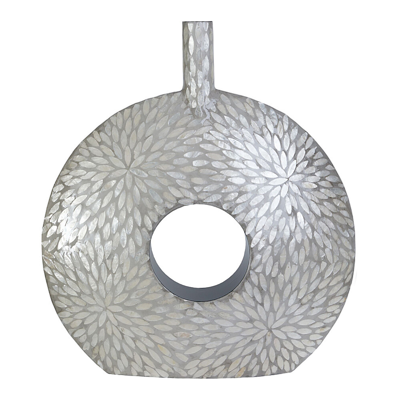 Ваза c инкрустацией Flower Grey Белый Серый Ваза c инкрустацией Flower Grey Белый Серый в Екатеринбурге | Loft Concept