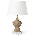 Настольная лампа деревянная с белым абажуром Wooden Table Lamp варинант исполнения - 2 | Loft Concept в Екатеринбурге