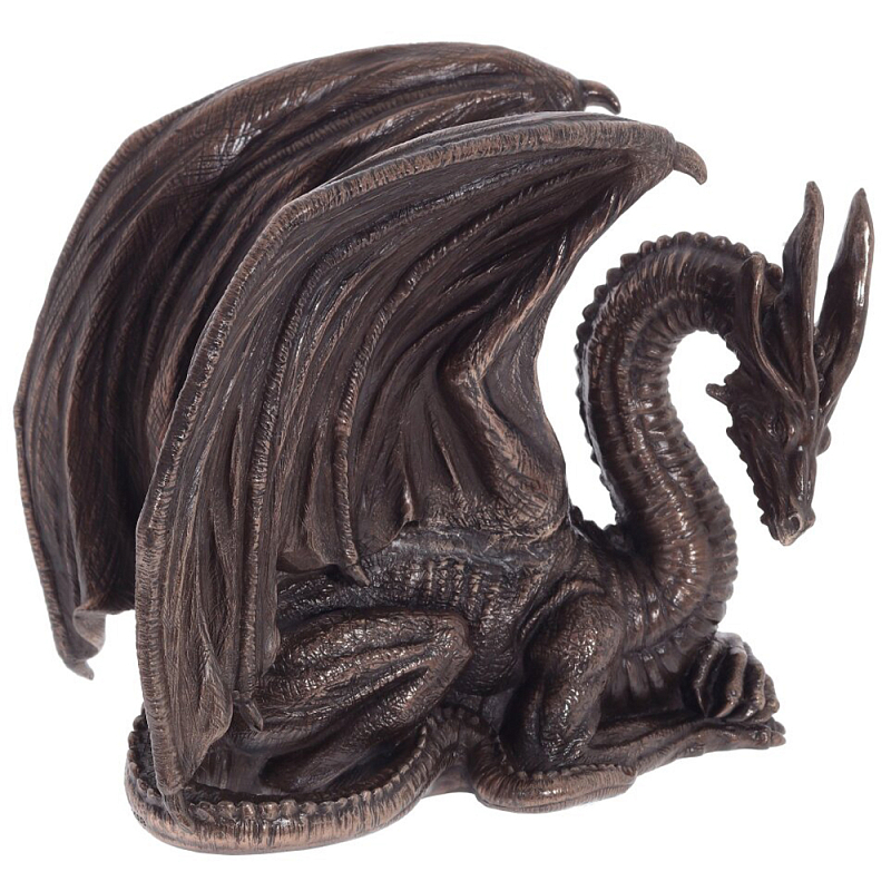 Декоративная статуэтка Дракон Dark Bronze Winged Dragon Statuette Коричневый Темная бронза в Екатеринбурге | Loft Concept 