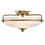 Потолочный светильник со стеклянным плафоном на изогнутых кронштейнах Quoizel  варинант исполнения - 11 | Loft Concept в Екатеринбурге