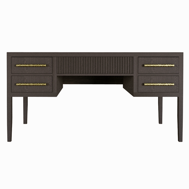 Большой Рабочий стол Primo с 5 выдвижными ящиками Темный орех Орех в Екатеринбурге | Loft Concept 