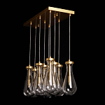 Люстра с 9-ю прозрачными стеклянными плафонами в форме капли Lucid Rain  варинант исполнения - 9 | Loft Concept в Екатеринбурге