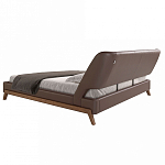 Кровать двуспальная с изголовьем из экокожи шоколадно-коричневого цвета Modern Look варинант исполнения - 3 | Loft Concept в Екатеринбурге