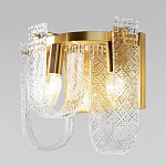 Бра с металлическим основанием золотого цвета и хрустальными подвесками Textured Glass варинант исполнения - 4 | Loft Concept в Екатеринбурге