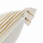 Чехол на подушку горчичного цвета с бахромой и объемным узором Ethnic mix варинант исполнения - 3 | Loft Concept в Екатеринбурге