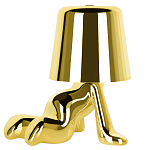 Настольная лампа фигурная цвета золото с гладким абажуром Высота 17 см Sophia варинант исполнения - 2 | Loft Concept в Екатеринбурге