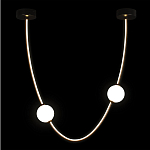 Подвесной светильник в форме дуги с белыми шарообразными плафонами Flos Wireline Lighting варинант исполнения - 3 | Loft Concept в Екатеринбурге