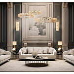 Люстра из 3-х колец с текстурной огранкой Reflection of Reality варинант исполнения - 3 | Loft Concept в Екатеринбурге