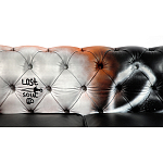 Диван Честерфильд граффити graffiti Orange Sofa натуральная кожа варинант исполнения - 8 | Loft Concept в Екатеринбурге