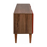 ТВ-тумба красная из массива бука с 2-мя дверками и ящиком Wenge Light варинант исполнения - 3 | Loft Concept в Екатеринбурге