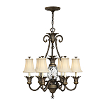 Люстра с 7-ю кремовыми текстильными абажурами Hinkley варинант исполнения - 7 | Loft Concept в Екатеринбурге