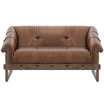 Двухместный диван Duncan винтажная коричневая кожа варинант исполнения - 1 | Loft Concept в Екатеринбурге
