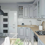 Угловая кухня в стиле Прованс из массива дерева Colombe Provence Kitchen Set варинант исполнения - 2 | Loft Concept в Екатеринбурге