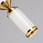 Подвесной светильник с двумя белыми рифлеными цилиндрическими плафонами Golden Swirl варинант исполнения - 6 | Loft Concept в Екатеринбурге