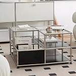 Дизайнерский журнальный стол квадратный с полками Akydy варинант исполнения - 2 | Loft Concept в Екатеринбурге