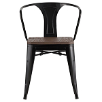 Черный глянцевый стул с сиденьем из натурального дерева TOLIX варинант исполнения - 2 | Loft Concept в Екатеринбурге