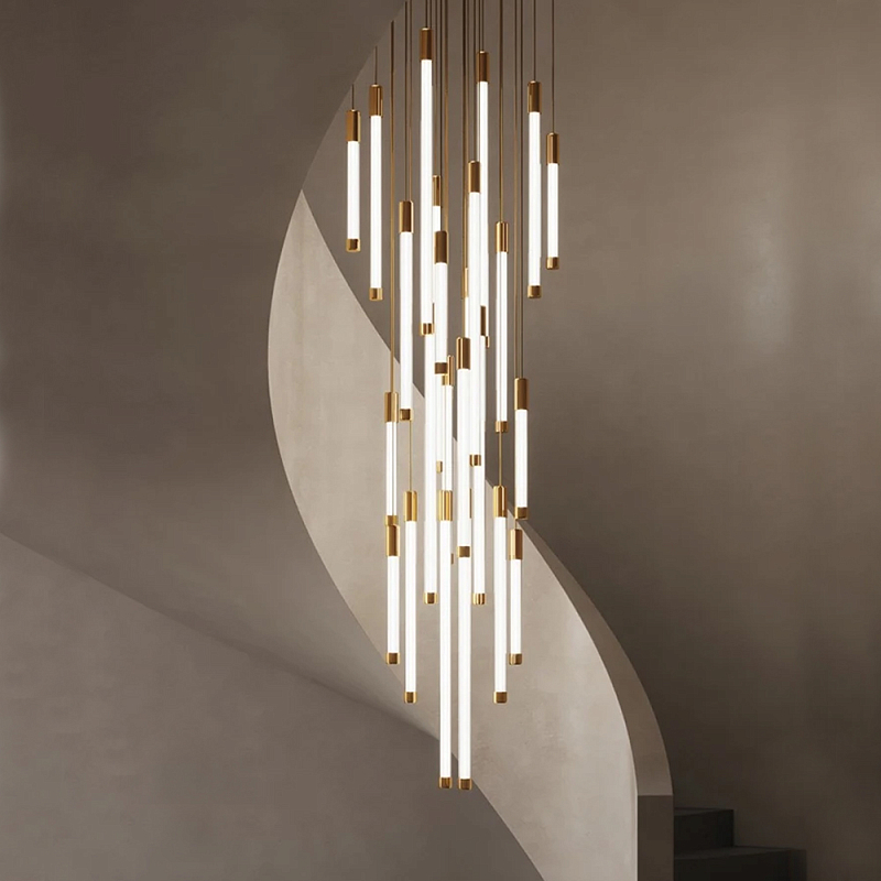 Люстра в современном стиле с 30-ю каскадными светодиодными лампами Golden LED Rain Золотой Белый Люстра в современном стиле с 30-ю каскадными светодиодными лампами Golden LED Rain Золотой Белый в Екатеринбурге | Loft Concept