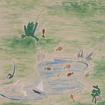 Обои ручная роспись Promenade Special Colourway on pink painted Xuan paper варинант исполнения - 2 | Loft Concept в Екатеринбурге