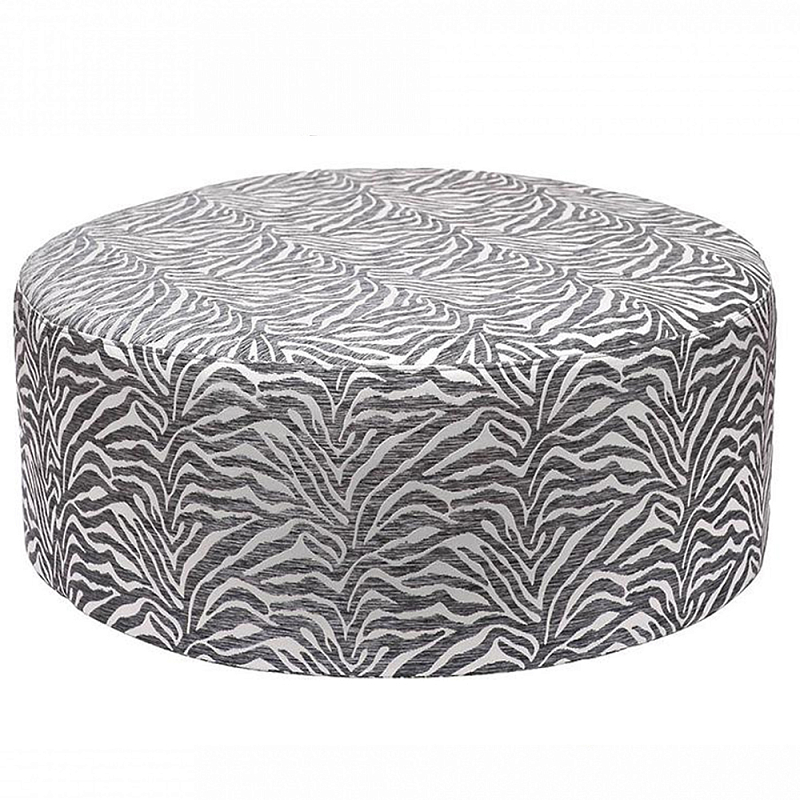 Пуф круглый с принтом Beige Jacquard Бежевый в Екатеринбурге | Loft Concept 