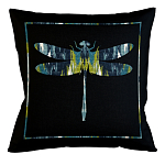 Подушка декоративная стрекоза сине-зеленый узор Ikat Pattern варинант исполнения - 1 | Loft Concept в Екатеринбурге