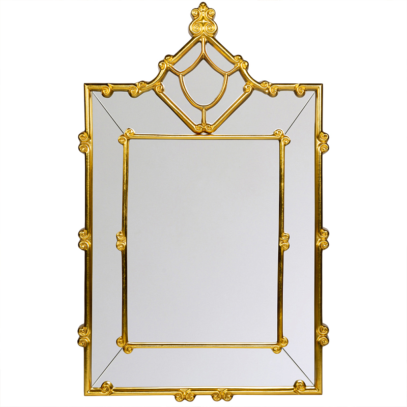 Зеркало прямоугольное Golden Classic Ornament Mirror Золотой в Екатеринбурге | Loft Concept 