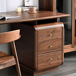 Стол рабочий округлой формы с 3-мя ящиками  Working Moonnut Table варинант исполнения - 7 | Loft Concept в Екатеринбурге