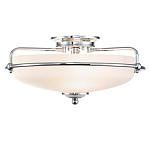 Потолочный светильник со стеклянным плафоном на изогнутых кронштейнах Quoizel  варинант исполнения - 7 | Loft Concept в Екатеринбурге