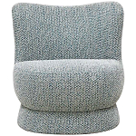Дизайнерское мягкое кресло без подлокотников в голубой пестрой обивке Roux Armchair варинант исполнения - 3 | Loft Concept в Екатеринбурге
