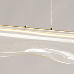 Люстра линейная с прозрачным волнообразным плафоном Wave Line варинант исполнения - 10 | Loft Concept в Екатеринбурге