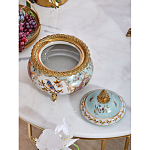 Шкатулка с крышкой из голубого фарфора с риунком птиц и цветов Blue Garden варинант исполнения - 4 | Loft Concept в Екатеринбурге