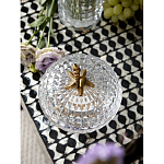 Конфетница прозрачная стеклянная на бронзовых ножках в виде морских коньков с крышкой в виде ракушки Eden Garden варинант исполнения - 4 | Loft Concept в Екатеринбурге