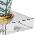 Настольная лампа овальная с тропическим принтом Stylized Aalm Leaves Motif варинант исполнения - 2 | Loft Concept в Екатеринбурге