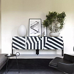 Дизайнерский комод в чёрно-белую полоску Ziqqurat варинант исполнения - 2 | Loft Concept в Екатеринбурге