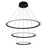 Люстра подвесная светодиодная с тремя черными кольцами и пультом управления Ring Horizontal варинант исполнения - 1 | Loft Concept в Екатеринбурге