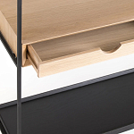 Металлический стеллаж с деревянными полками и ящиками Menzie Metal Wood Rack варинант исполнения - 3 | Loft Concept в Екатеринбурге