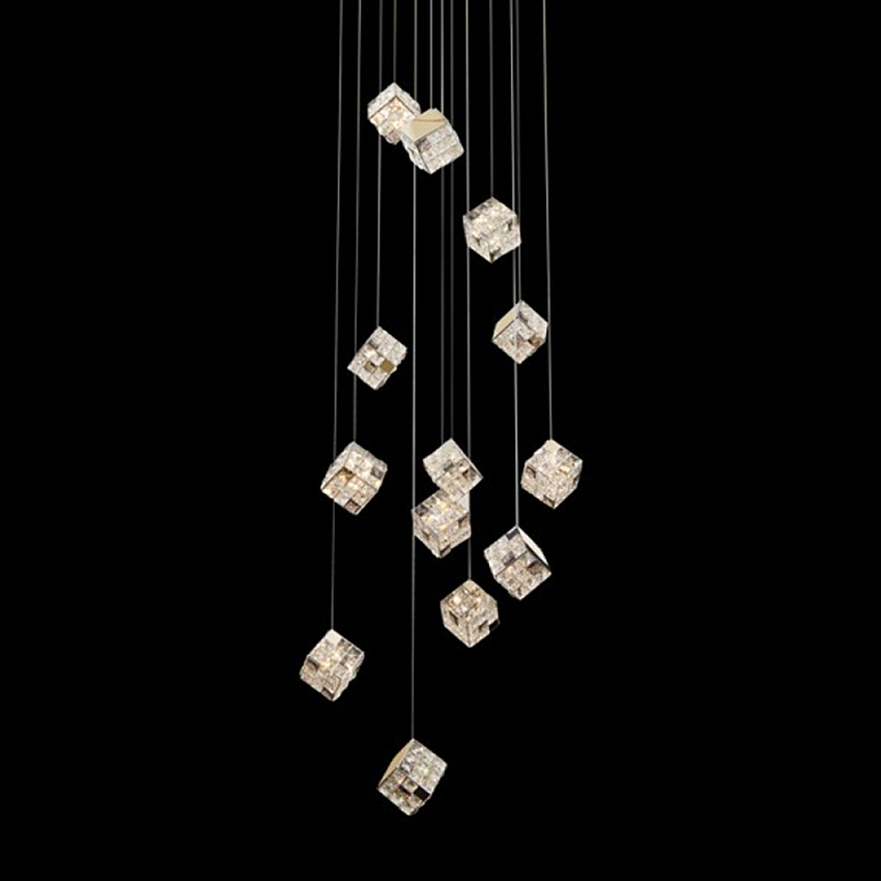 Люстра каскадная с мозаичным хрустальным оформлением Sparks of Crystal Прозрачный Хром Золотой Люстра каскадная с мозаичным хрустальным оформлением Sparks of Crystal Прозрачный Хром Золотой в Екатеринбурге | Loft Concept