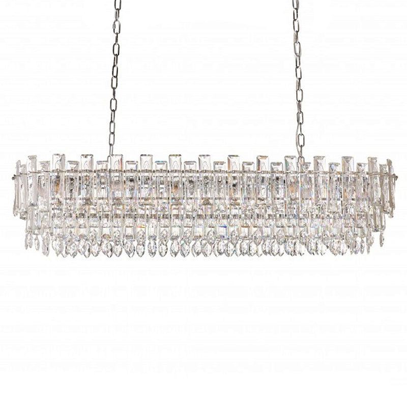 Люстра овальная с хрустальными подвесками Gorgeous Crystal Light Хром Прозрачный Золотой Люстра овальная с хрустальными подвесками Gorgeous Crystal Light Хром Прозрачный Золотой в Екатеринбурге | Loft Concept