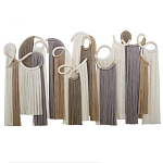 Настенный декор с бахромой белого и бежевого цвета Abstraction I варинант исполнения - 3 | Loft Concept в Екатеринбурге