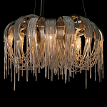 Люстра подвесная круглая с изогнутыми металлическими дугами и ниспадающими цепочками 65 см Atlantis Chain варинант исполнения - 14 | Loft Concept в Екатеринбурге