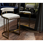 Стул барный букле бежевый с каркасом цвета матовое золото Tactility варинант исполнения - 5 | Loft Concept в Екатеринбурге