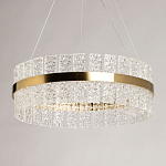 Люстра круглая золотого цвета с прозрачными рельефными стеклянными вставками Textured Glass Chandelier варинант исполнения - 4 | Loft Concept в Екатеринбурге