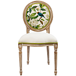 Стул бежевый из натурального бука с изображением птиц и цветов Blooming White Magnolias варинант исполнения - 1 | Loft Concept в Екатеринбурге