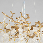 Люстра подвесная золотого цвета с декоративными ветвями и прозрачными рельефными подвесками FAIRYTREE Light варинант исполнения - 7 | Loft Concept в Екатеринбурге
