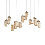 Подвесной светильник линейный с плафонами волнистой формы из фактурного стекла Big Wave варинант исполнения - 7 | Loft Concept в Екатеринбурге